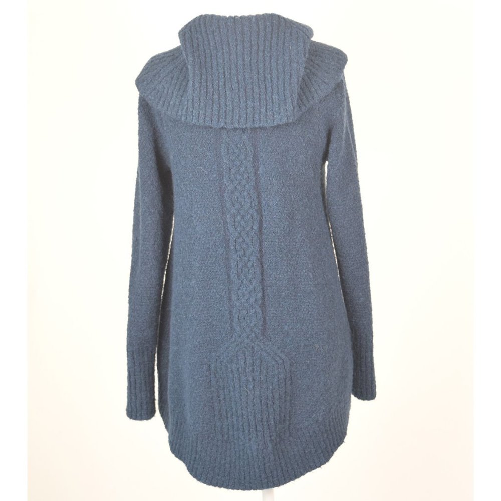 Anthropologie Angel Of The North Wool Teal/Blue Cable Knit Sweater Size Small S - Picture 5 of 11
